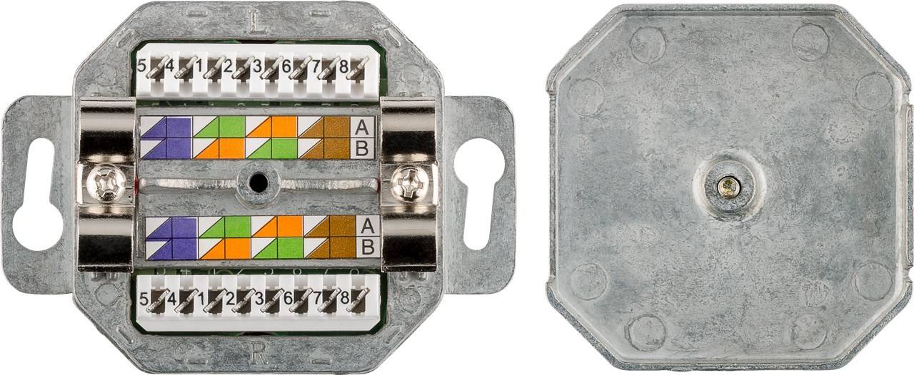 Goobay CAT-5e-Unterputzdose (UP) - 2x RJ45-Anschlüsse, geschirmt, Klemmleiste für werkzeugfreie LSA-Montage-3