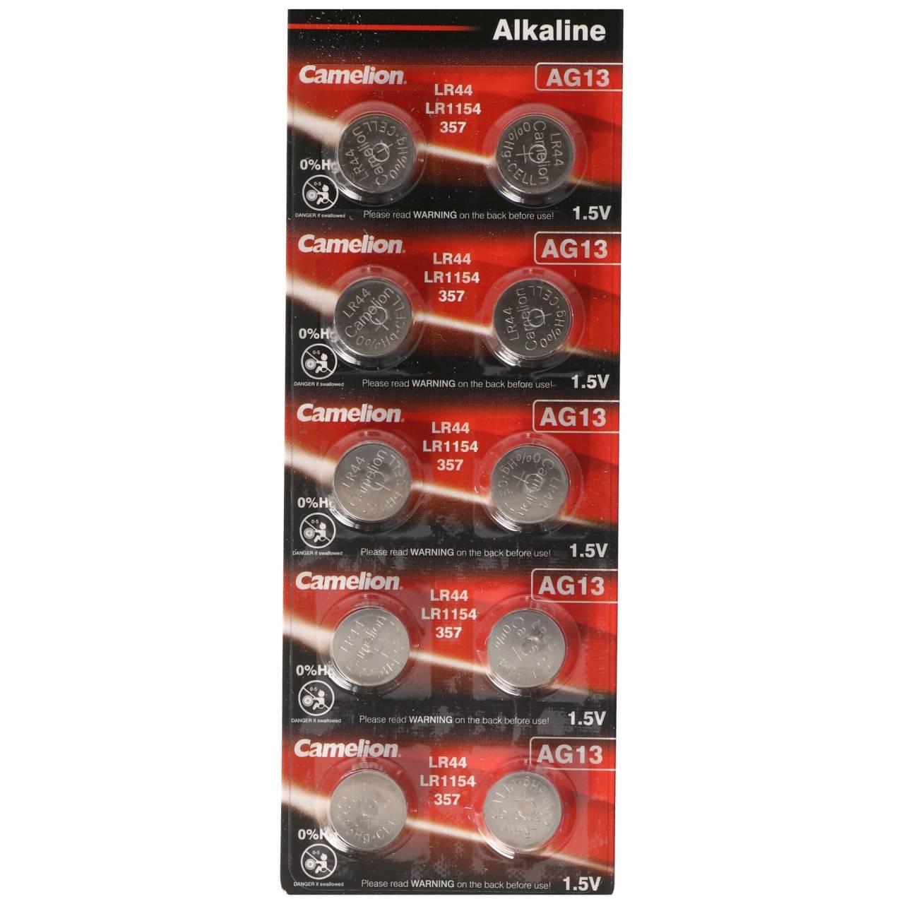 Alkaline Batterie AG13, LR44, V13GA, GPA76, 82, LR1154, 357A 10er Pack, HEXBUG AG13/LR44 Batteries-0