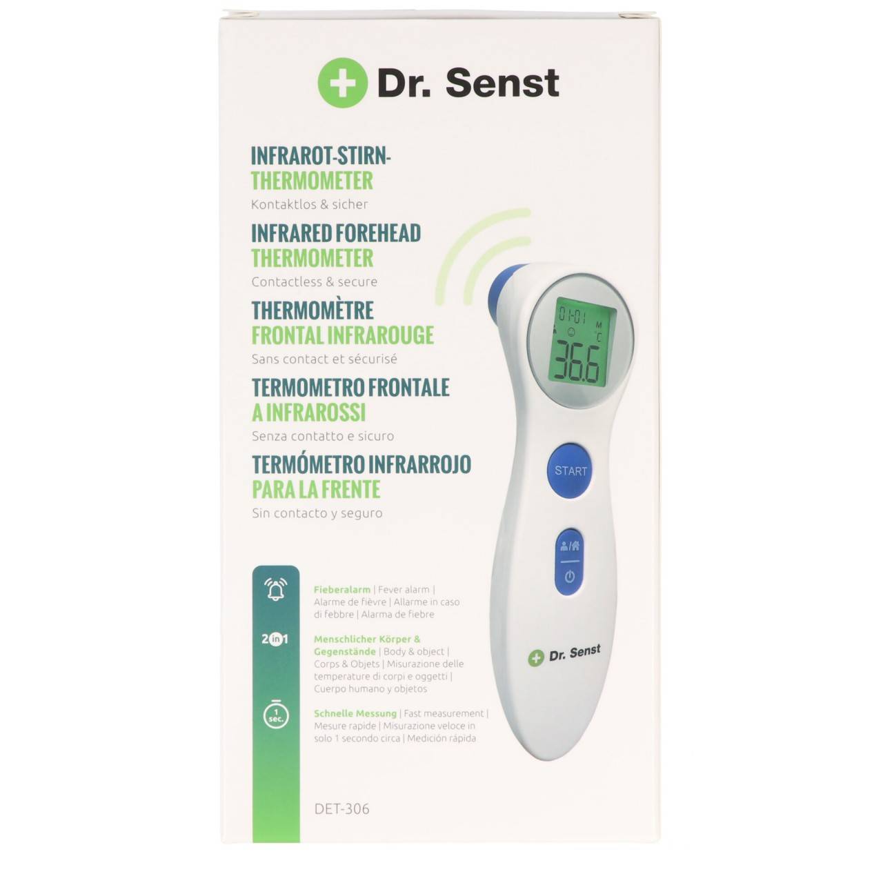 Dr. Senst® Infrarot Stirn-Thermometer DET-306 kontaktlos & sicher-4