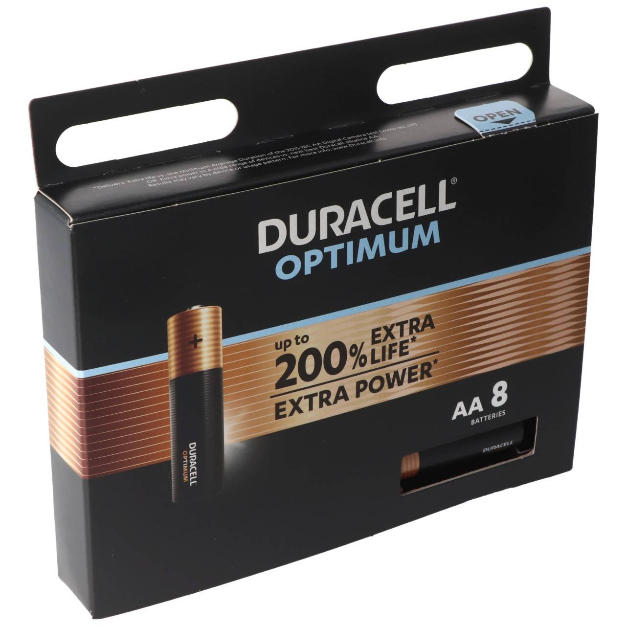 Duracell Optimum AA Mignon Alkaline-Batterien, 1.5V LR6 MX1500, 8er-Pack LR06 5000394137684-1