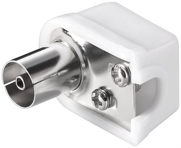 Goobay Koax-Winkelkupplung mit Schraubbefestigung, slim - Adapter-Buchse aus Kunststoff