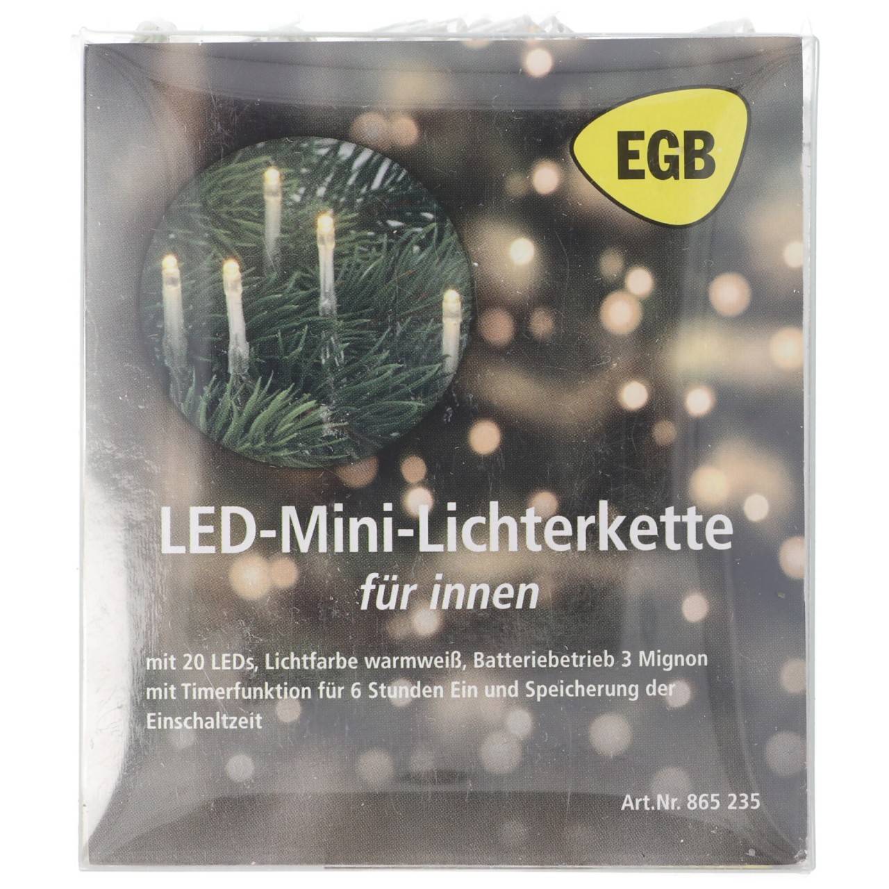 EGB LED-Mini-Lichterkette 20 flg. Batteriebetrieb mit Timer-1