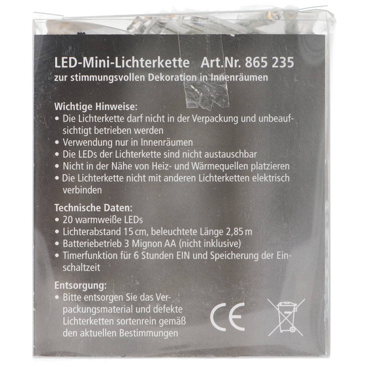 EGB LED-Mini-Lichterkette 20 flg. Batteriebetrieb mit Timer-4