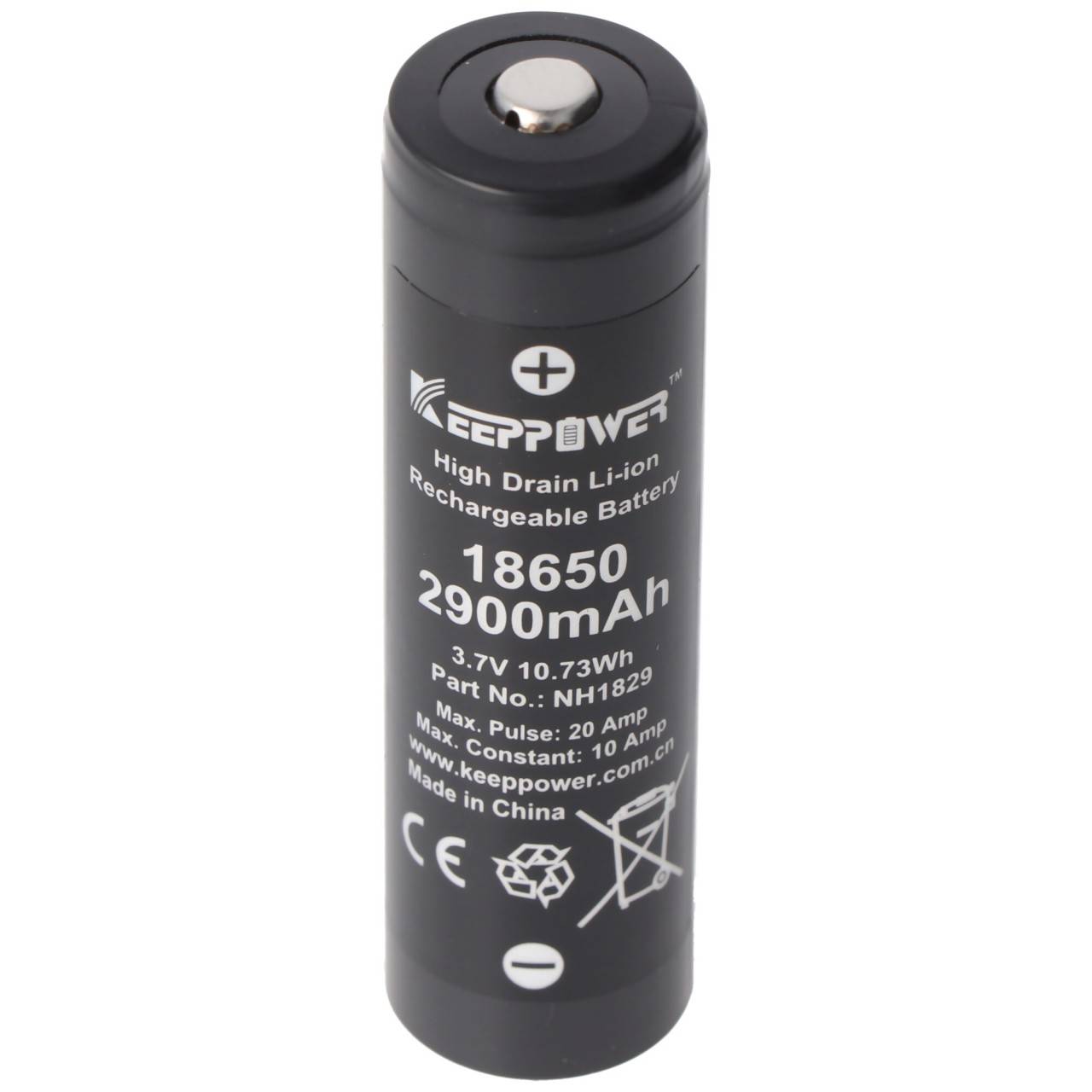 Keeppower IMR18650 Akku 2900mAh, Abmessungen 66,5 x 18,25mm-0