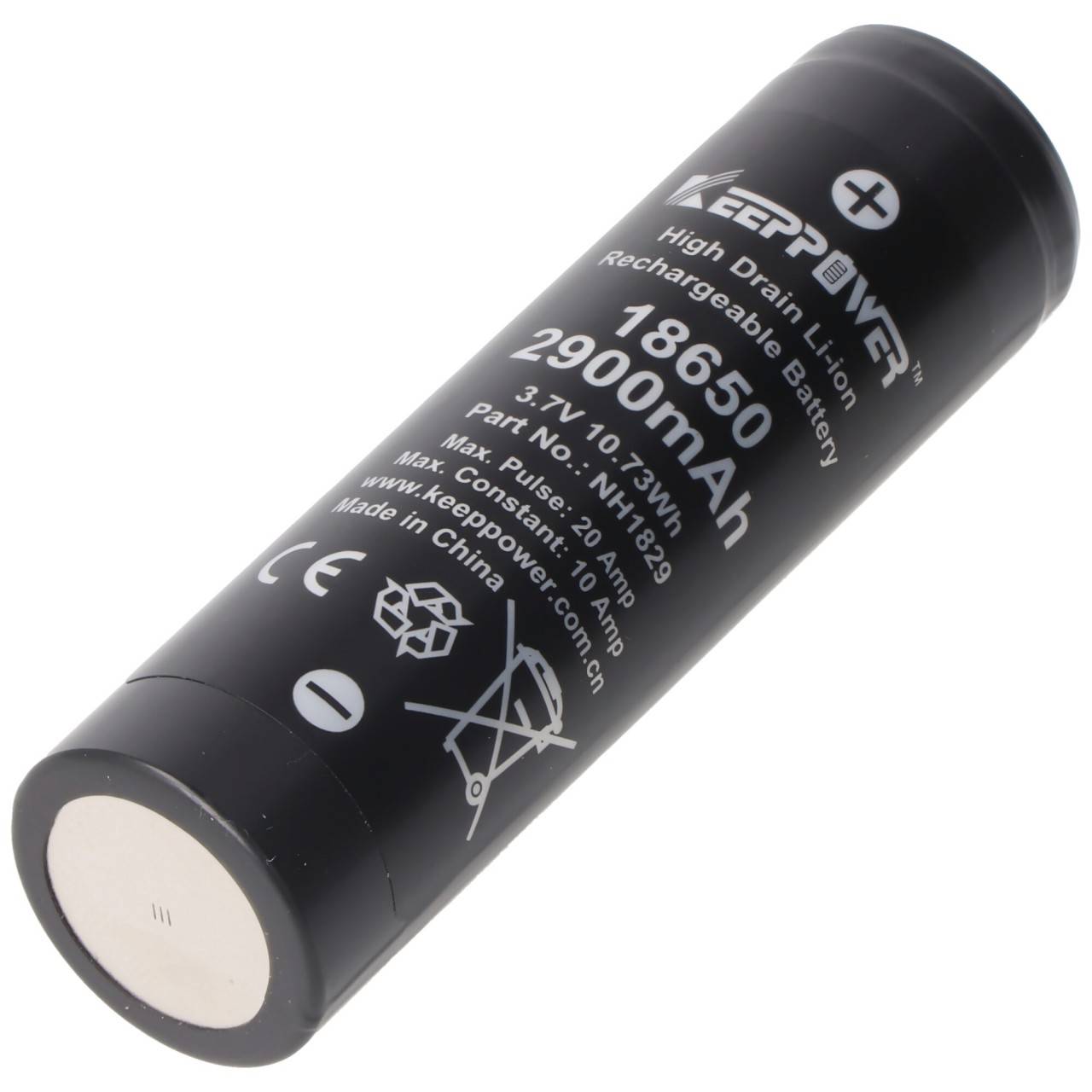 Keeppower IMR18650 Akku 2900mAh, Abmessungen 66,5 x 18,25mm-2