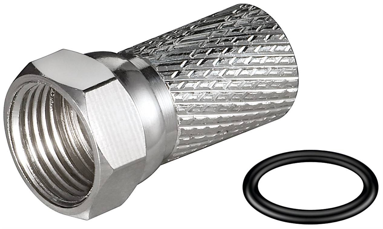 Goobay Aufdreh-F-Stecker 7,0 mm - Aufdreh-Adapter aus Zink mit Nickelkontakten und wasserabweisender Dichtung-0