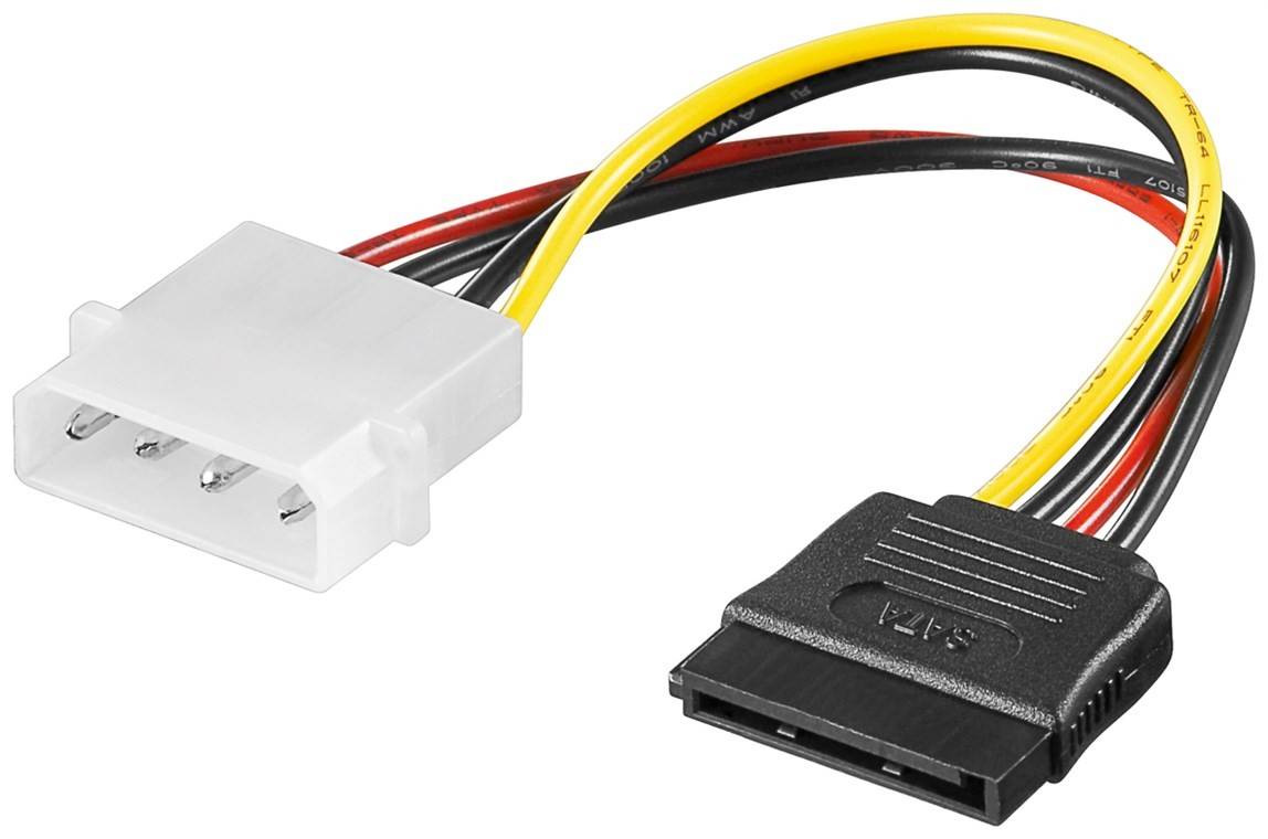 Goobay PC-Stromkabel/Stromadapter, 5.25-Stecker zu SATA - 4-pol. 5,25-Powerstecker > 15-pol. S-ATA-0