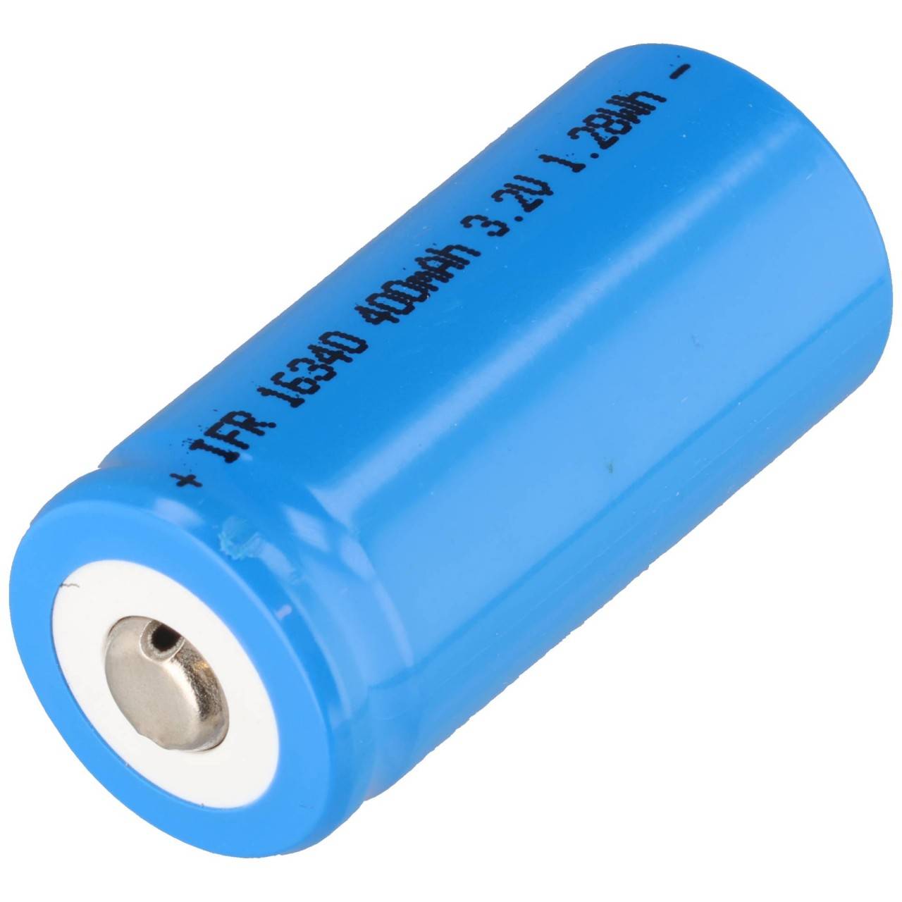 IFR 16340 400mAh 3,2V LiFePo4 Akku Button Top ungeschützt, 16,5x36,1mm-3