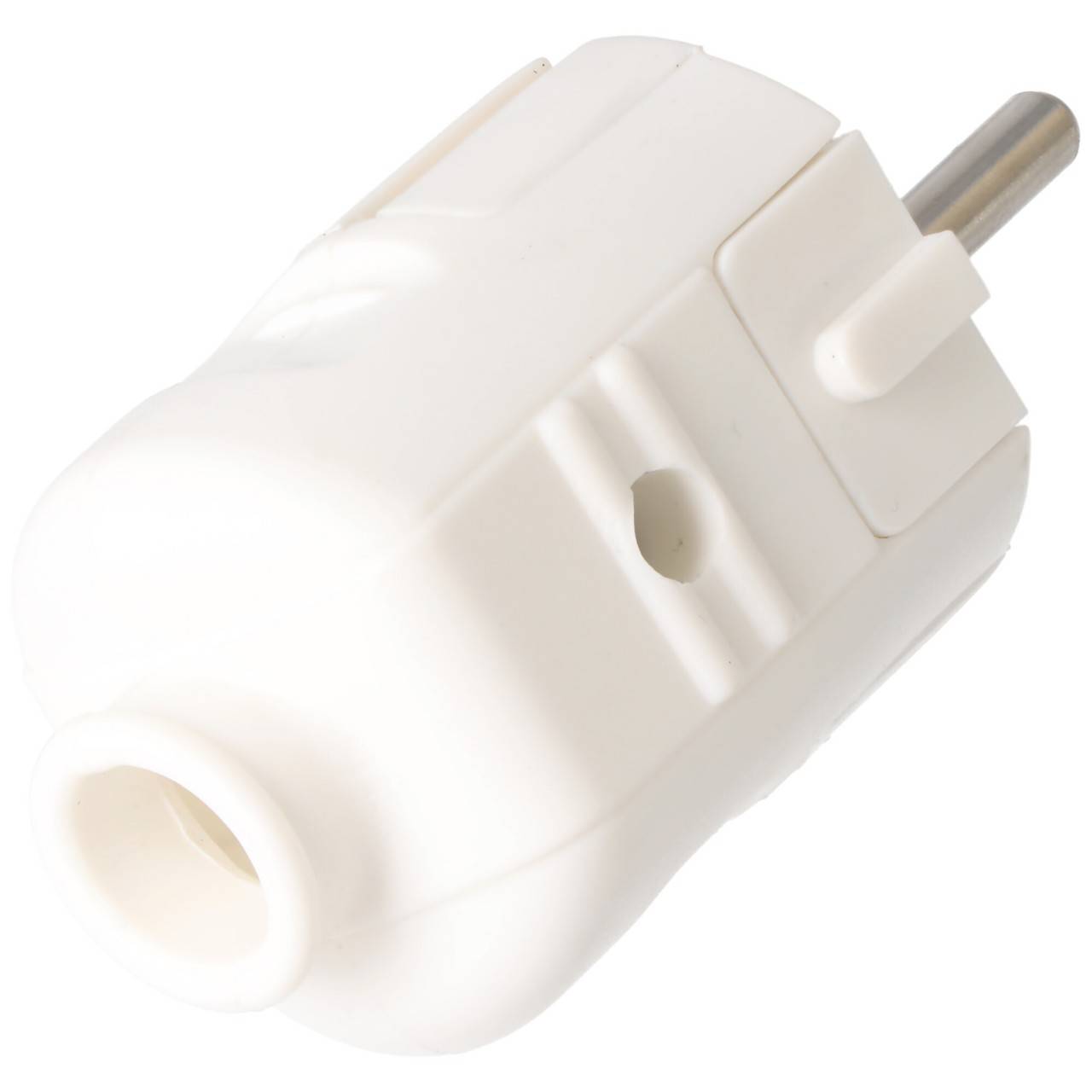 Schukostecker weiß, Schutzkontaktstecker weiss, Schuko-Stecker mit Zugentlastung IP44 16A 250V, mit doppeltem...-4