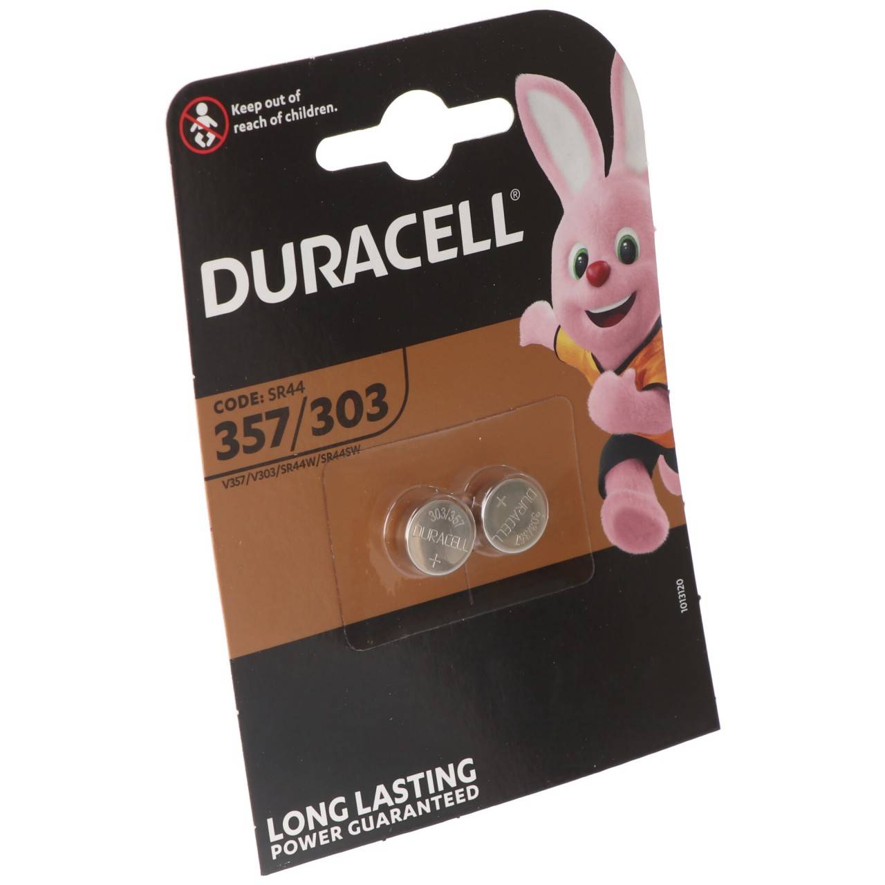 Duracell 357, 303, V357, V303, SR44, SR44SW, Uhrenbatterie D357, 2er Blister-0