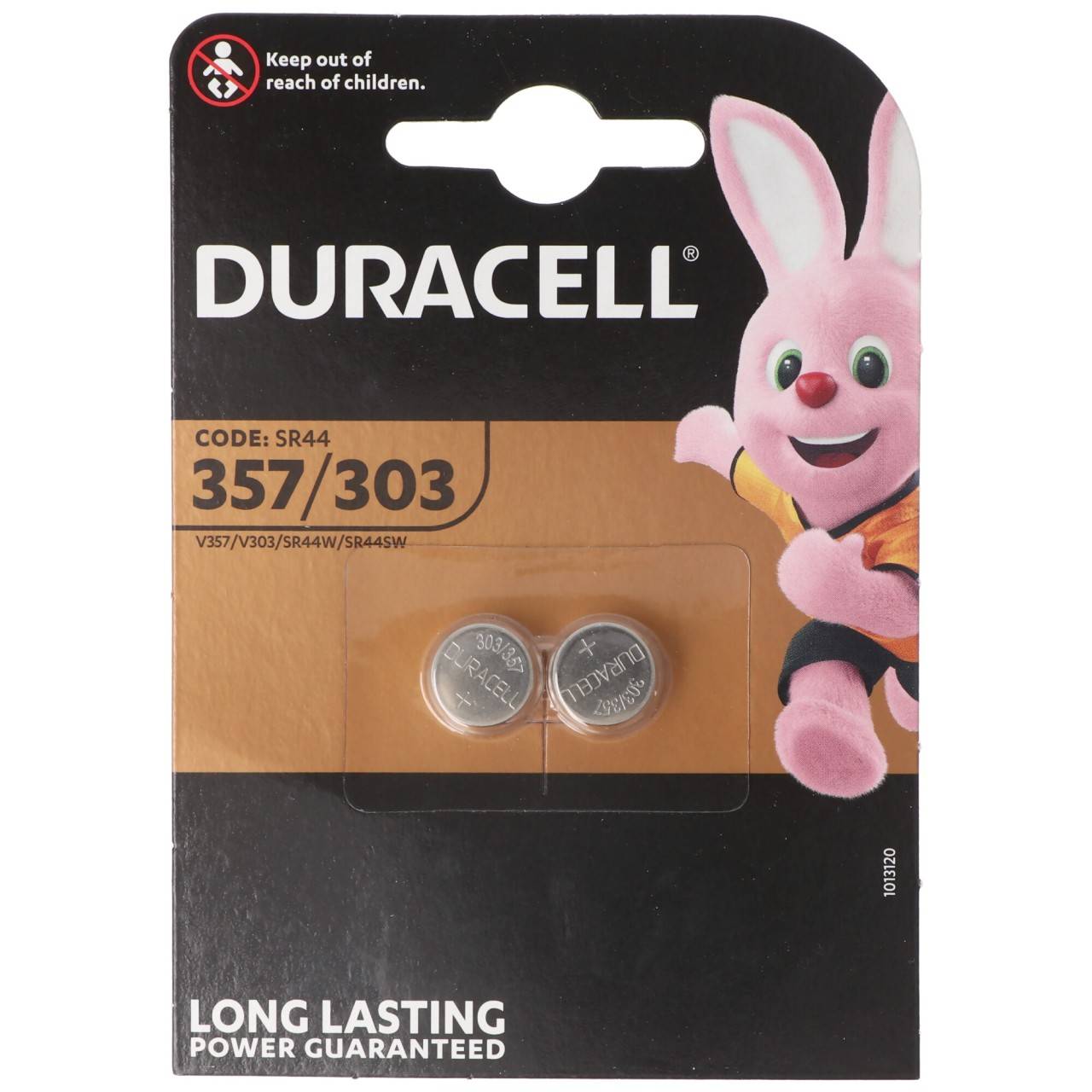 Duracell 357, 303, V357, V303, SR44, SR44SW, Uhrenbatterie D357, 2er Blister-2