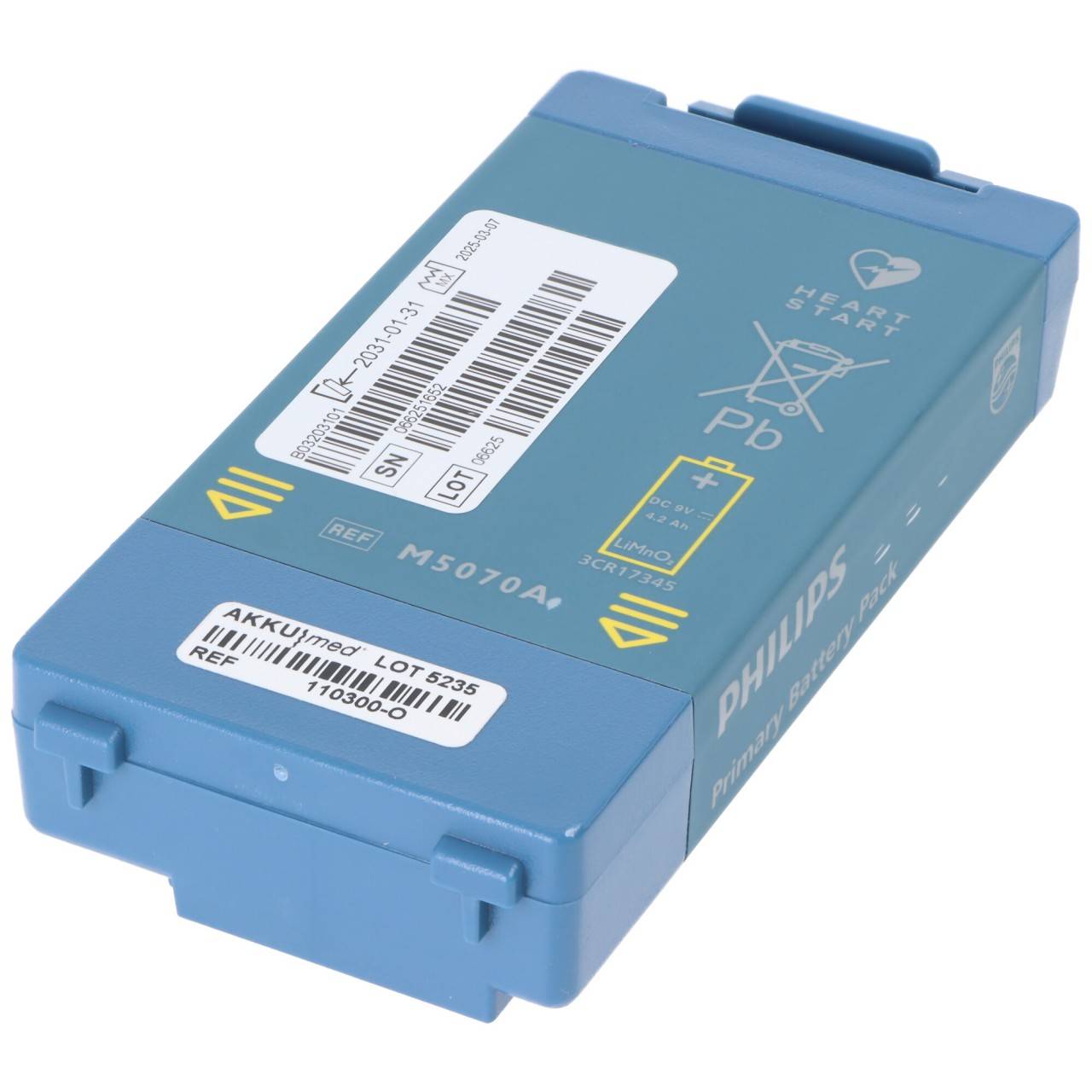 Original Lithiumbatterie M5070A Philips Heartstart HS1, FRx-3