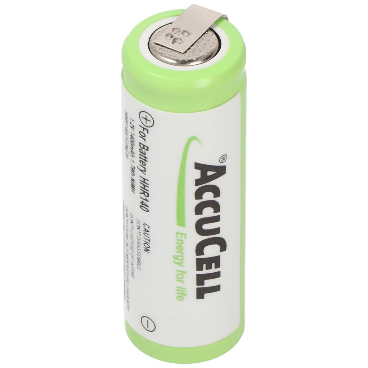 AccuCell NiMH Akku 1,2V 1400mAh 4/5AA mit Lötfahne U-Form-0