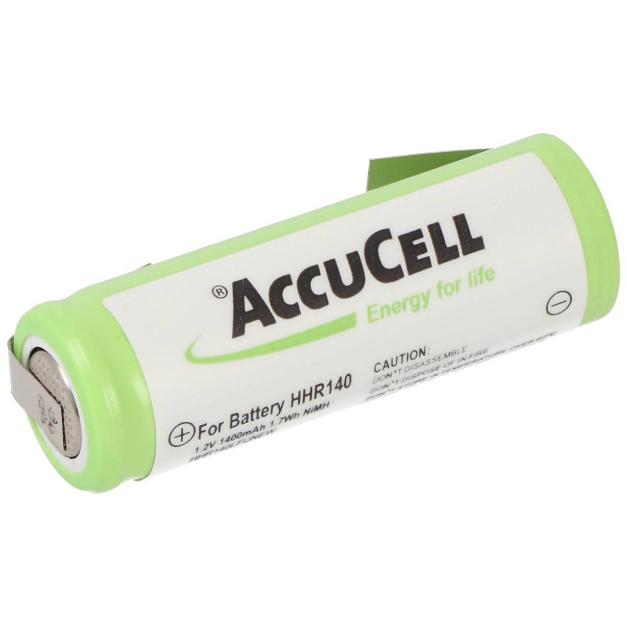 AccuCell NiMH Akku 1,2V 1400mAh 4/5AA mit Lötfahne U-Form-1