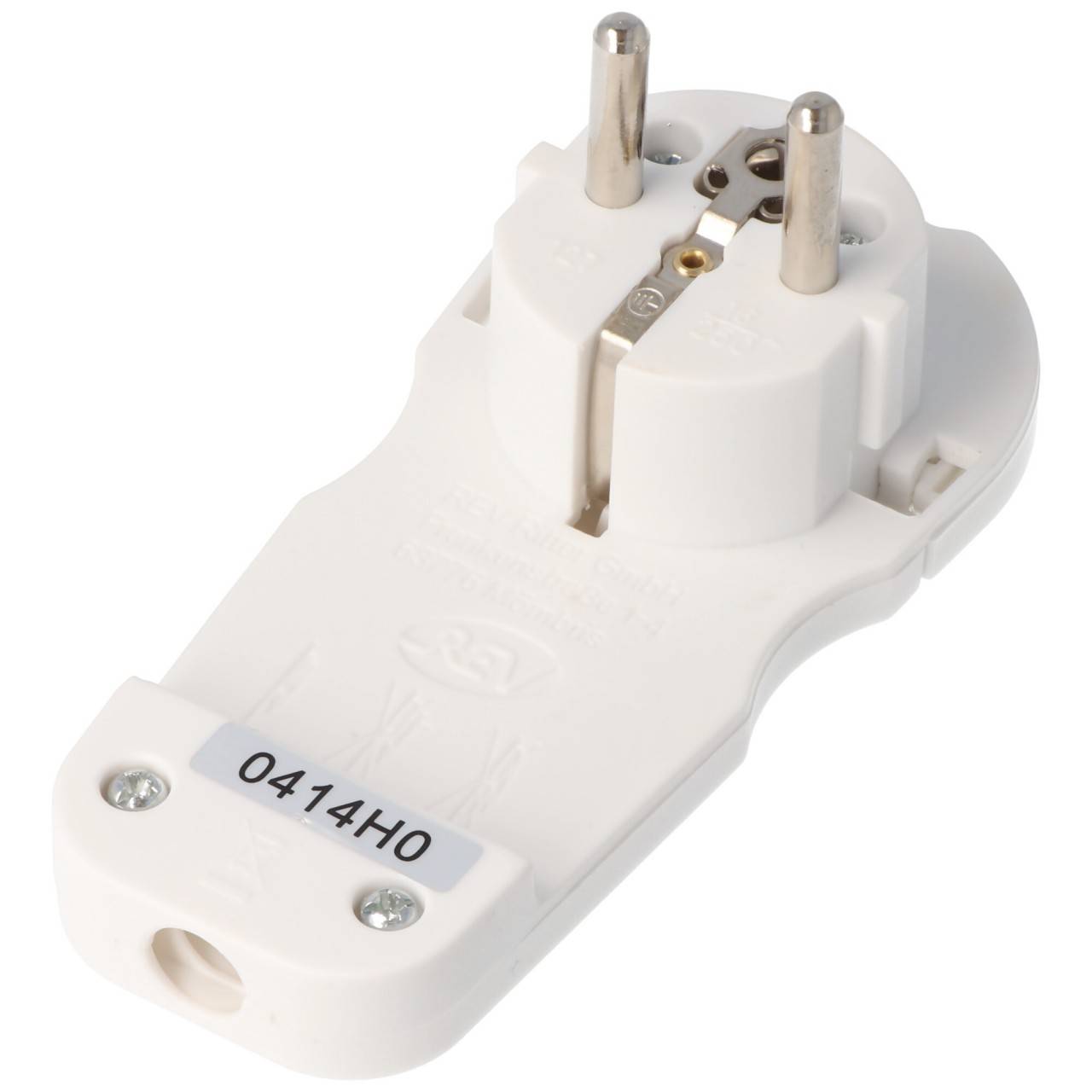 Schuko-Flachstecker extra flach weiß Schuko-Winkelstecker mit Ausladung 8mm-0