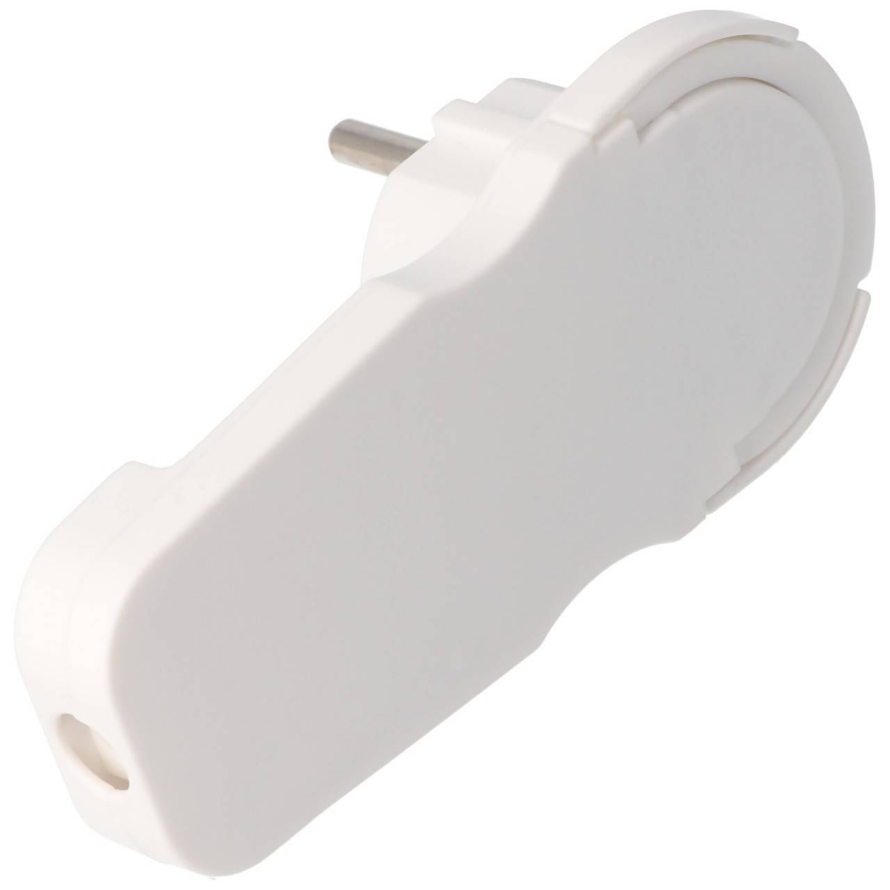 Schuko-Flachstecker extra flach weiß Schuko-Winkelstecker mit Ausladung 8mm-1
