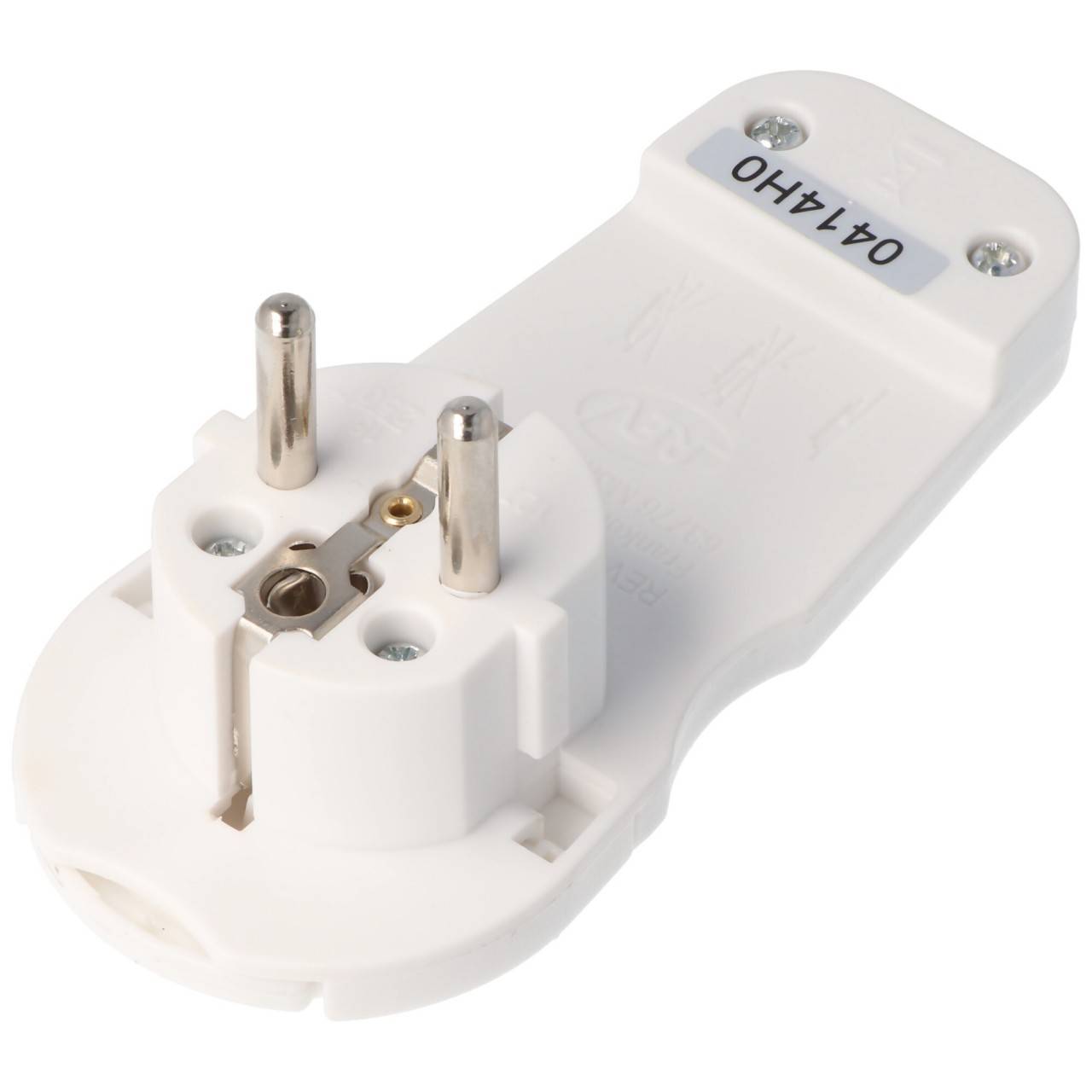 Schuko-Flachstecker extra flach weiß Schuko-Winkelstecker mit Ausladung 8mm-2