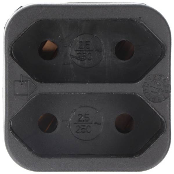 Multistecker 2x Euro schwarz