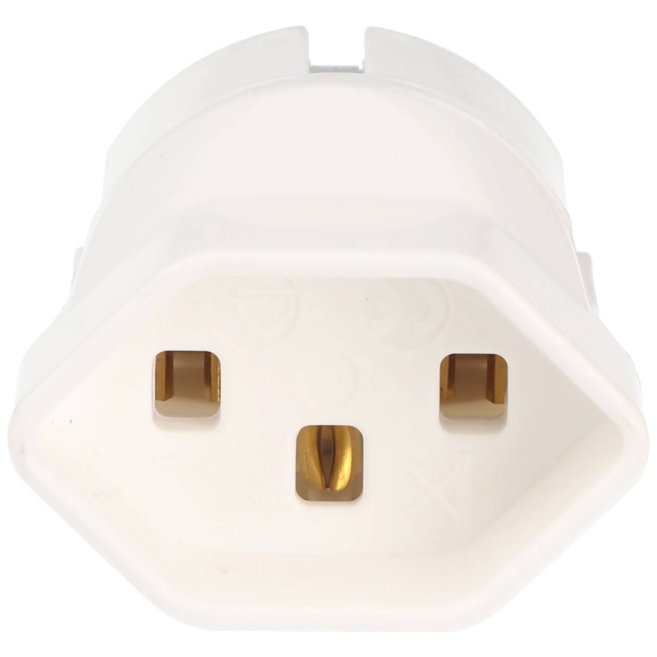 Schweiz-Adapter weiss vom schweizer Stecker 3pin auf Schukokupplung 2pin mit Erdleiter und 10A-2