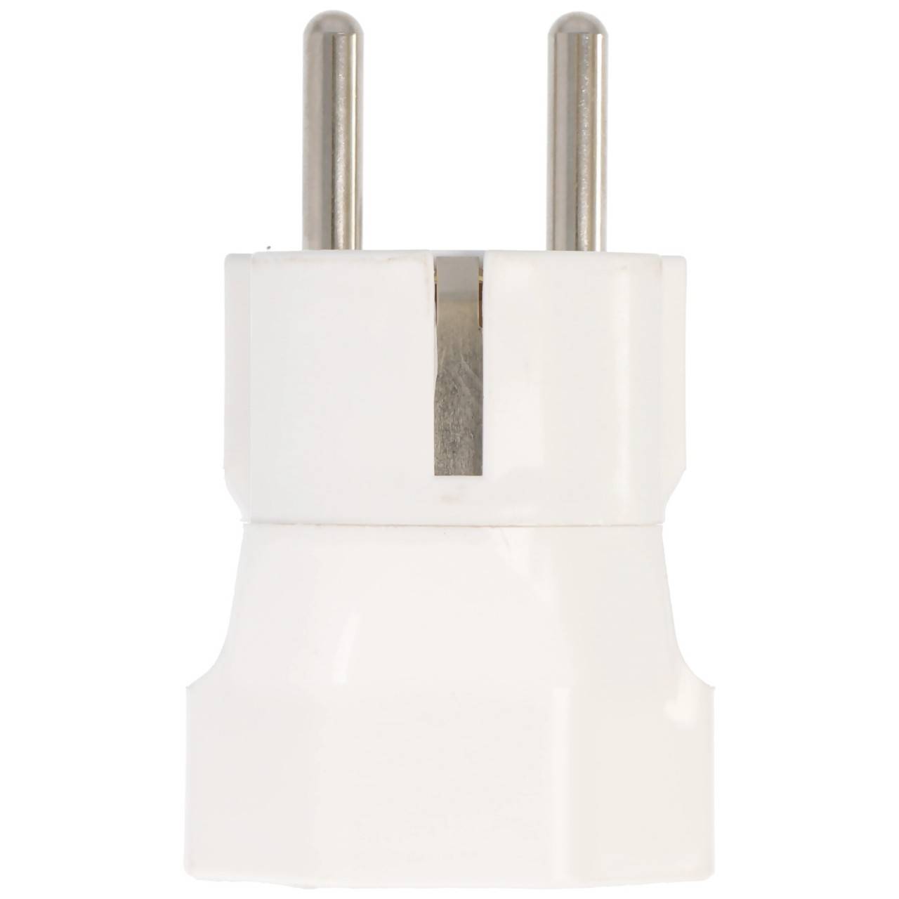 Schweiz-Adapter weiss vom schweizer Stecker 3pin auf Schukokupplung 2pin mit Erdleiter und 10A-4