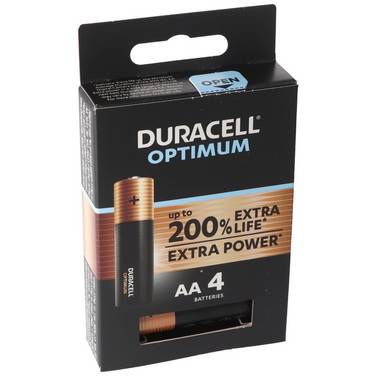 Duracell Alkaline batterij Optimum AA 4 pack - Batterie - Mignon (AA)