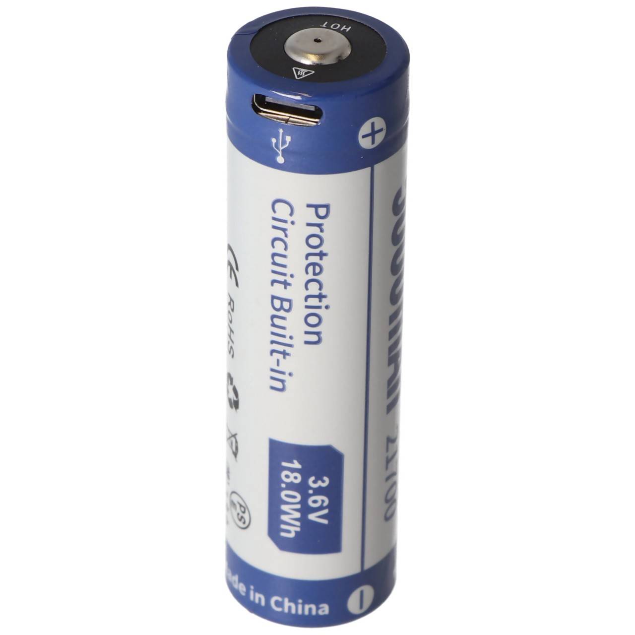 21700 Li-ion Akku 5000mAh Li-Ionen 3,7V - 3,6V 76,2x21,4mm mit PCB Schutz inkl. USB-C Lademöglichkeit P2150TC (ohne...-1
