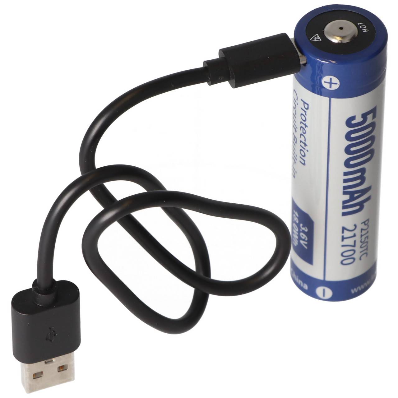 21700 Li-ion Akku 5000mAh Li-Ionen 3,7V - 3,6V 76,2x21,4mm mit PCB Schutz inkl. USB-C Lademöglichkeit P2150TC (ohne...-2