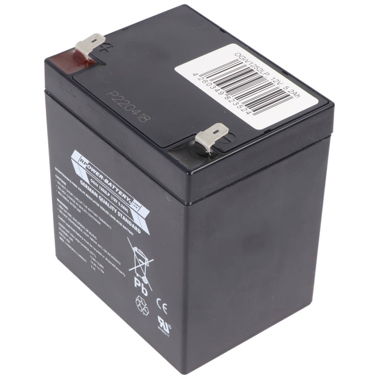 RPower OGiV1252LP 12V 5,2Ah Longlife Bleiakku AGM Blei Gel Akku-1