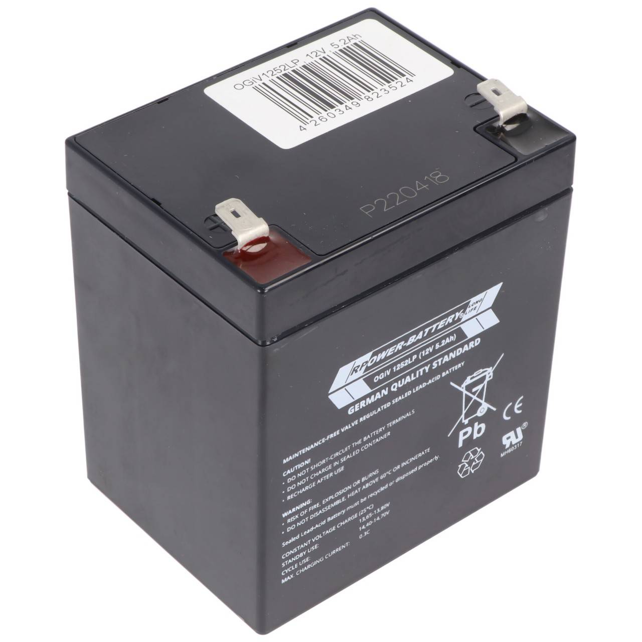 RPower OGiV1252LP 12V 5,2Ah Longlife Bleiakku AGM Blei Gel Akku-2