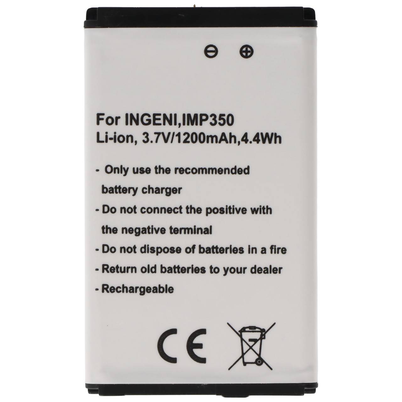 Akku passend für Ingenico, IMP350, Li-ion, 3,7V, 1200mAh, 4,4Wh-3