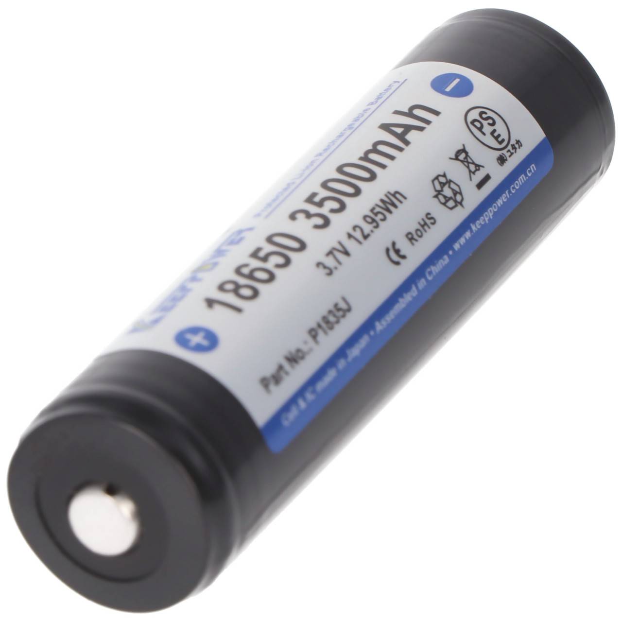 Keeppower 18650 3500mAh 69,12x18,65mm 3,7V Li-Ion-Akku geschützt Pluspol erhöht NCR18650GA-2