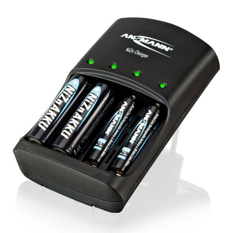 Ansmann Schnell-Ladegerät für NiZn 1,6 Volt Akku mit 4x 2500mWh Mignon AA-1