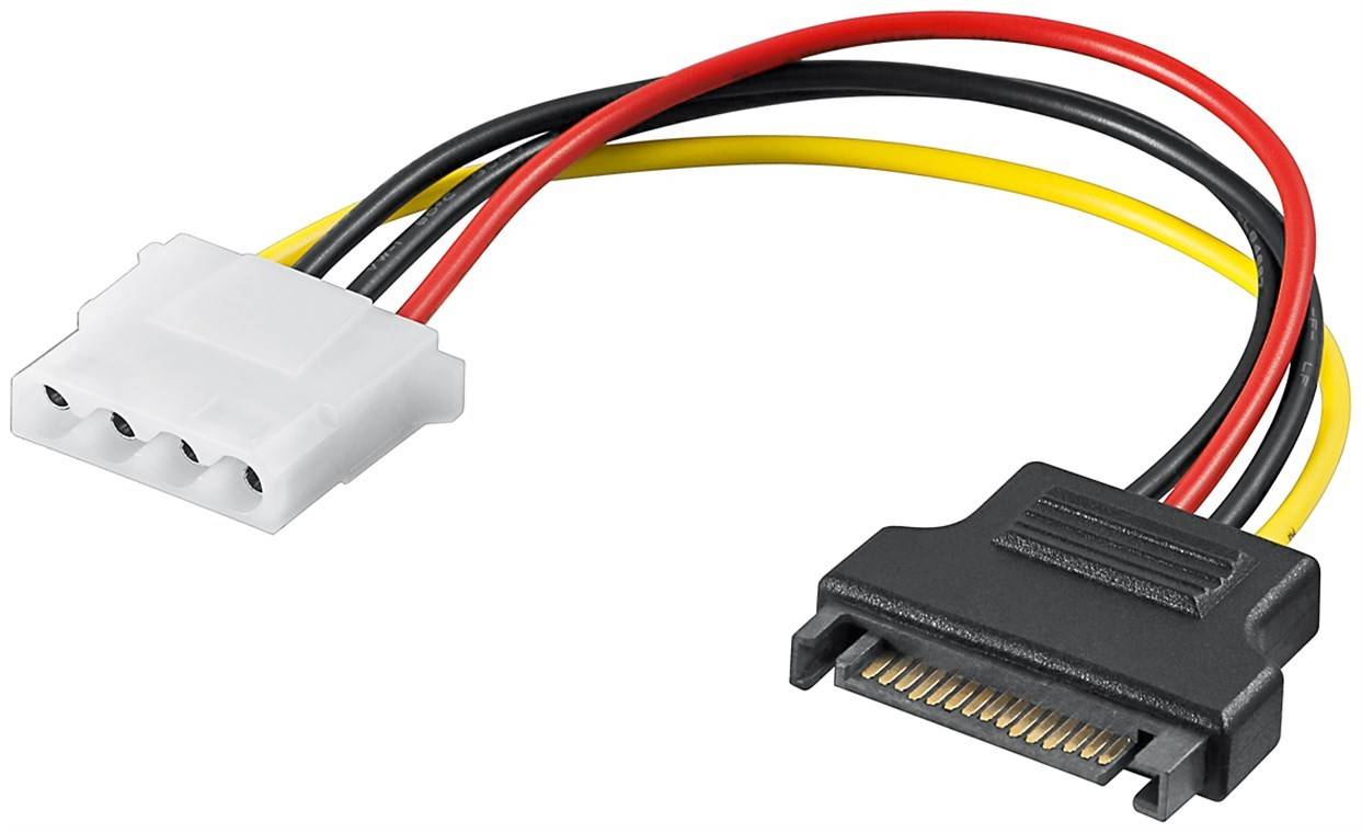 Goobay PC-Stromkabel/Stromadapter, SATA-Buchse zu 5.25-Buchse - SATA Standard Stecker > HDD/5,25 Zoll-Buchse (4-Pin)-0