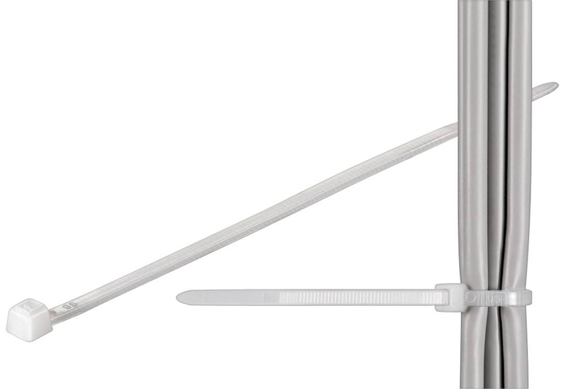 Goobay Kabelbinder, wetterfester Nylon - 4,35 mm breit und 275 mm lang, transparent-weiß-0
