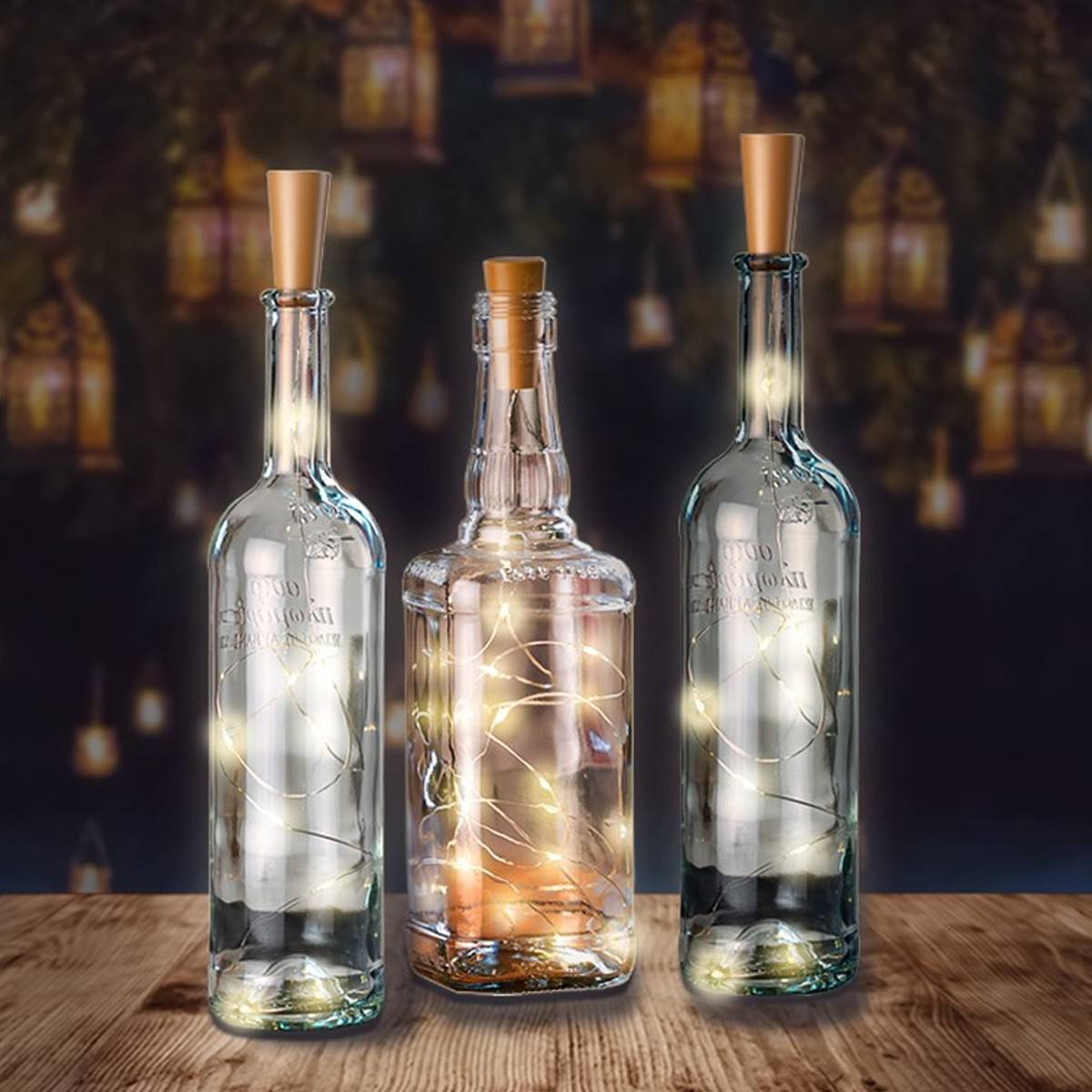 10 Stück LED-Flaschenlicht Lichterkette inklusive Batterien, die Beleuchtung ideal für Glasflaschen-2