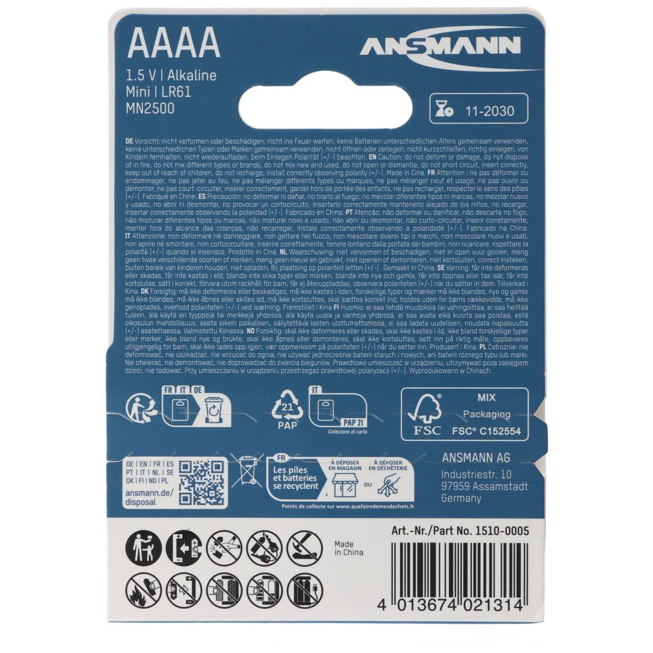 41,9 x 7,9mm AAAA Alkaline Batterie LR61 AAAA im 2er Pack-3