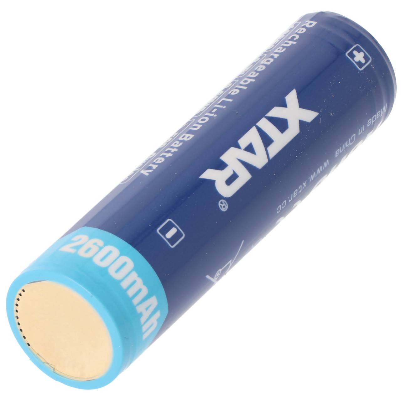 XTAR 18650 2600mAh 3,6V - 3,7V Li-Ion-Akku geschützt mit Kopf, Abmessungen 69,50x18,4mm-2