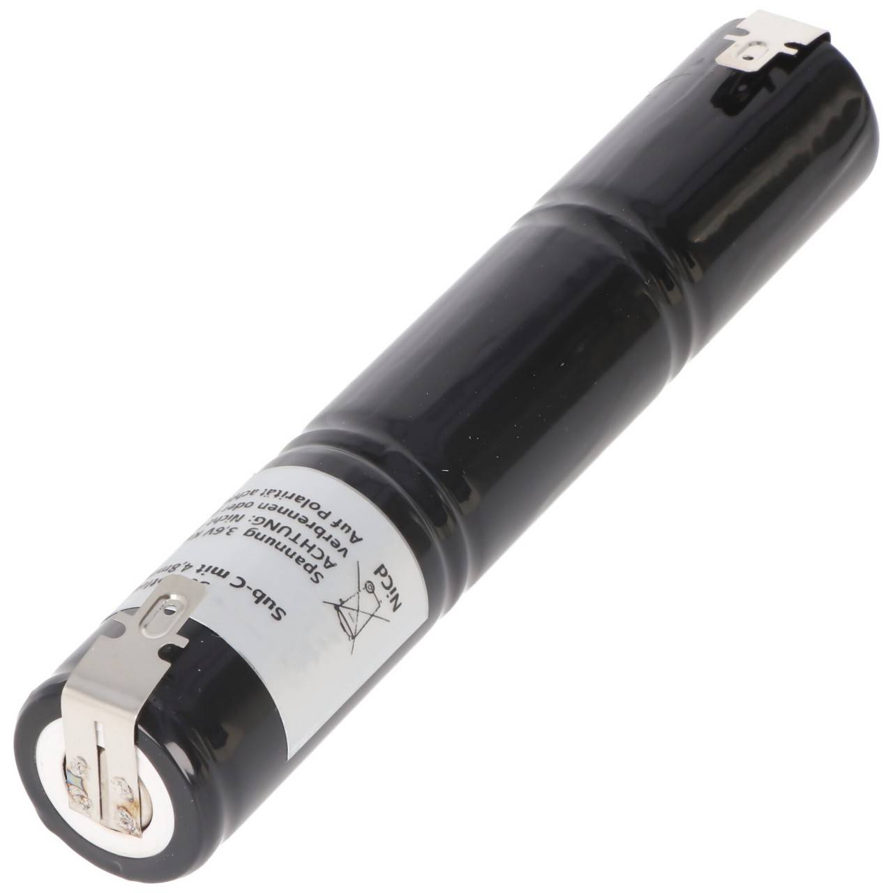 Notleuchtenakku NiMH 3,6V 1800mAh L1x3 Sub-C mit 4,8mm Faston-Anschluss-0