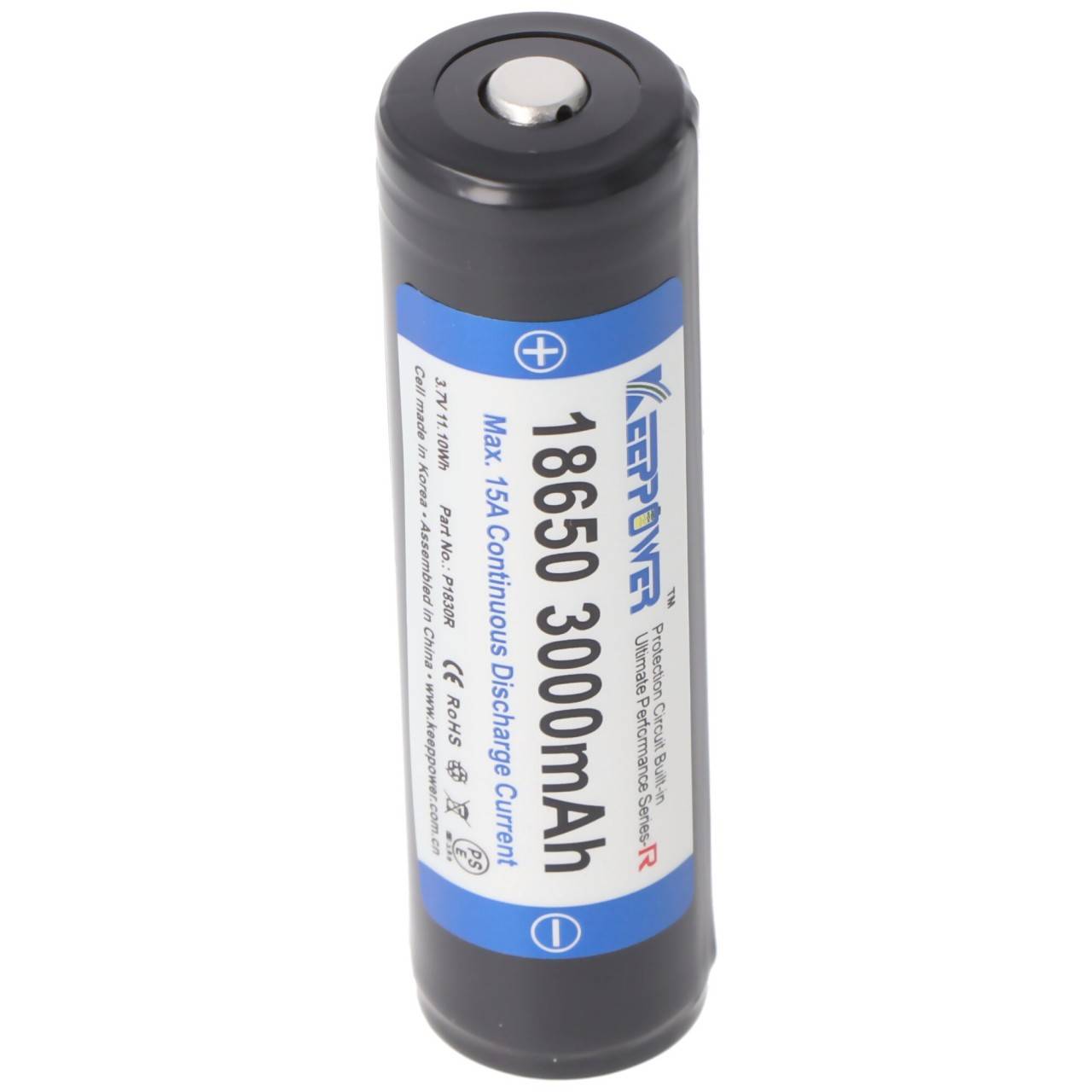 Keeppower 18650 3000mAh 3,6V - 3,7V 69x18,85mm Li-Ion-Akku PCB geschützt-0