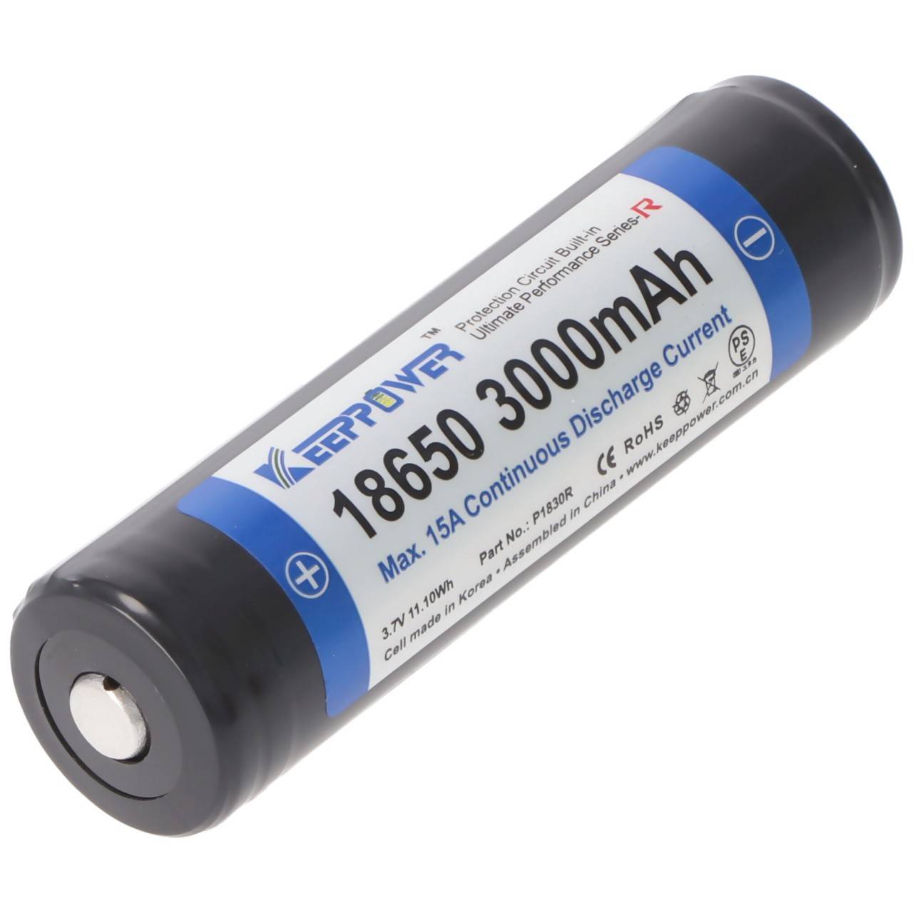 Keeppower 18650 3000mAh 3,6V - 3,7V 69x18,85mm Li-Ion-Akku PCB geschützt-1