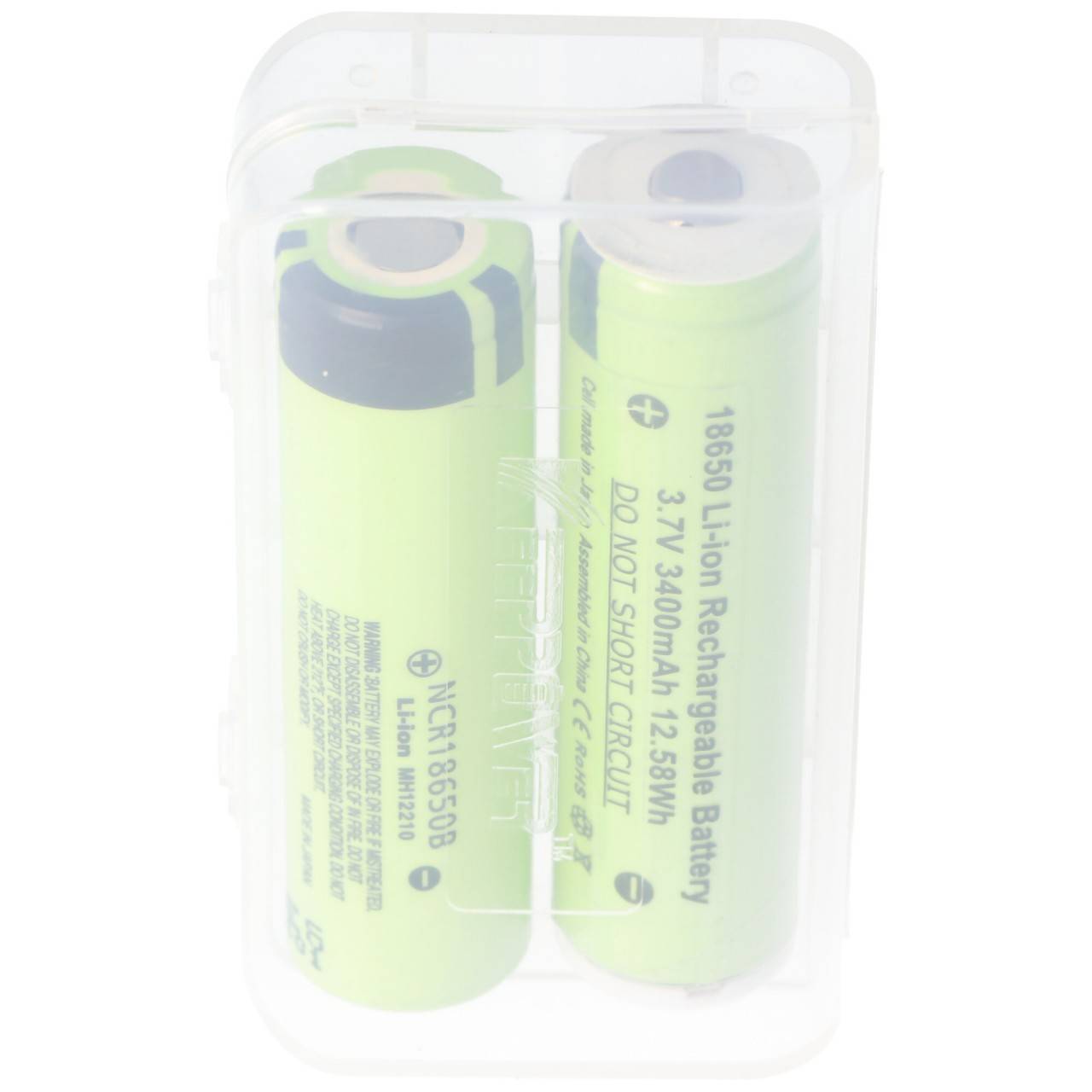 Keeppower Box für 2x 18650 transparent M3, nur geeignet für Akku bis max. 69,5mm-4