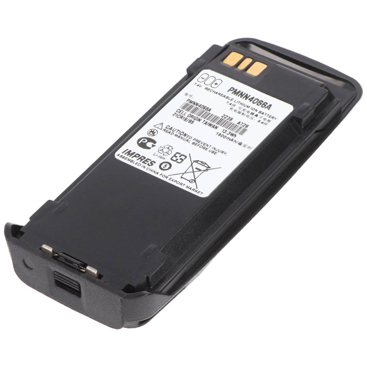 Akku passend für Motorola DP3600, XiR P8200, PMNN4101A, Li-ion, 7,4V, 1800mAh, 13,3Wh, schwarz, mit IMPRES function-0