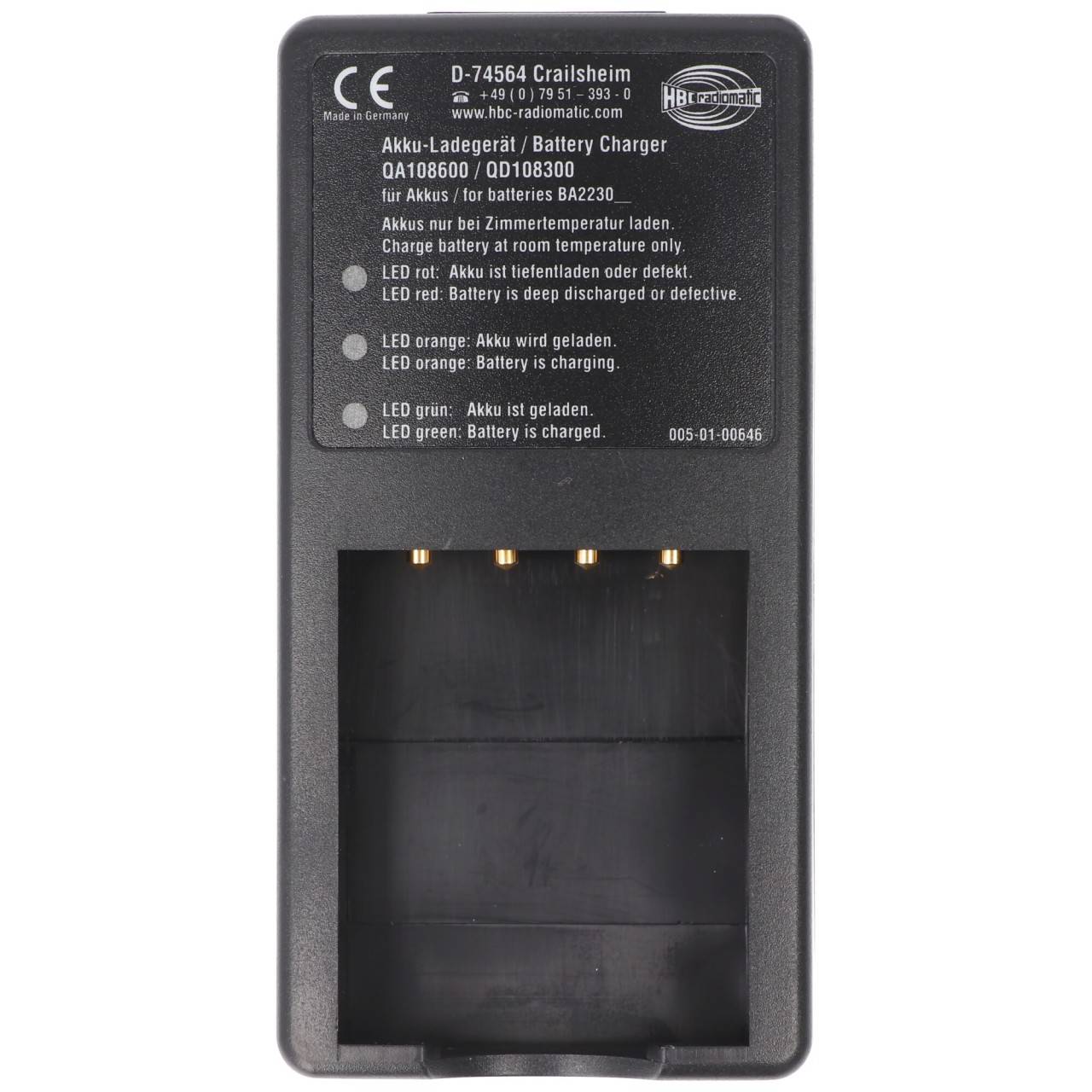 Original-Ladegerät HBC QA108600 passend für HBC BA223000-1