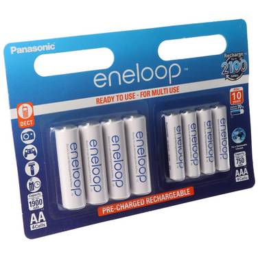 Panasonic eneloop Standard (ehem. Sanyo eneloop Standard) Kombipack inkl. 4x Mignon AA und 4x Micro AAA 1,2V Akkus im...