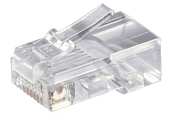 Goobay RJ45 Westernstecker für Rundkabel, 8 polig - zum Crimpen an Telefonrundkabel, ungeschirmt