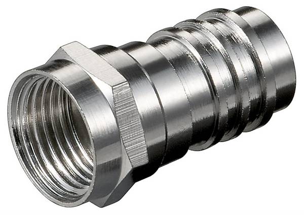 Goobay Crimp F-Stecker 7,0 mm - Crimp-Adapter aus Zink mit Nickelkontakten