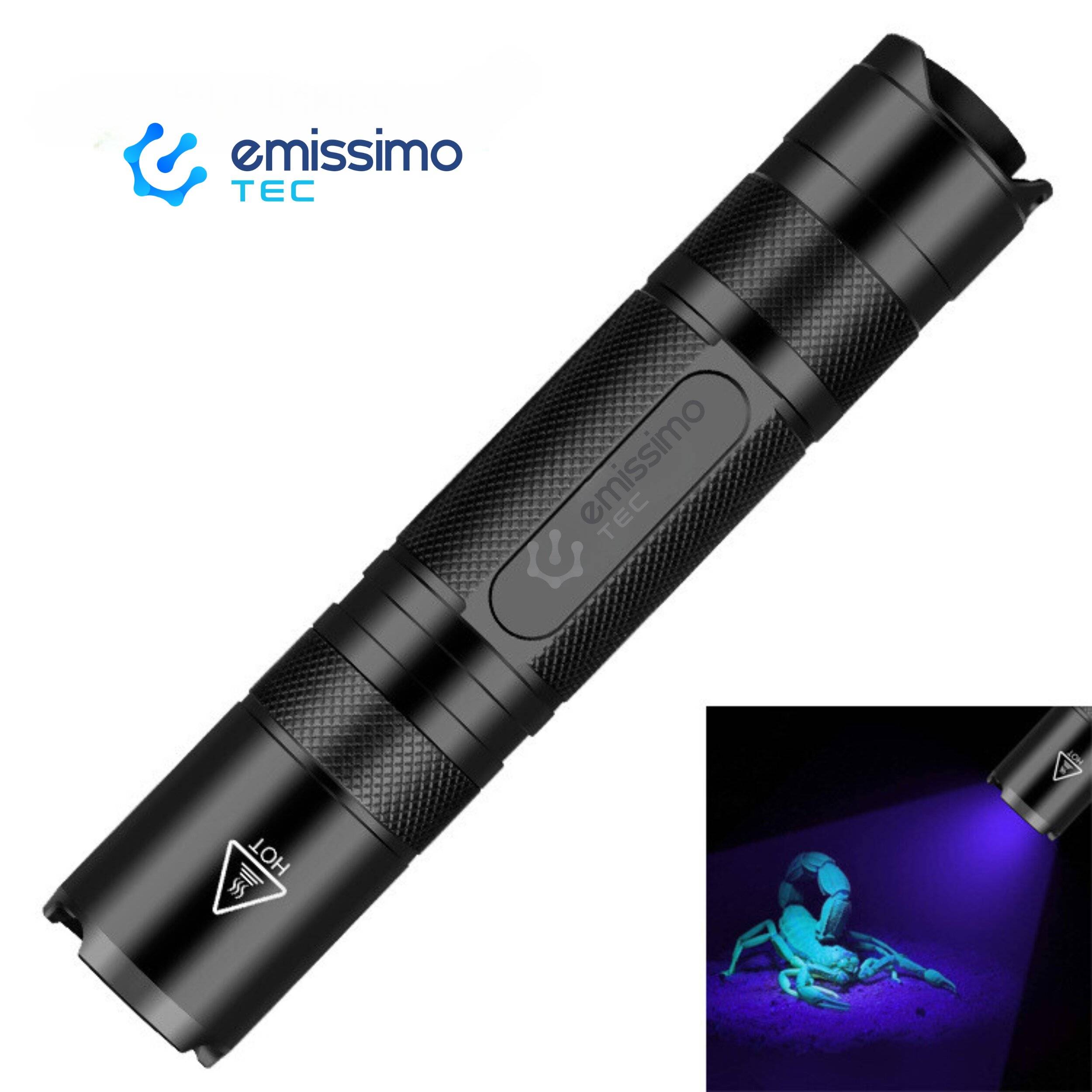 emissimo Tec UV-Flash Flashlight Black UV Lens Schwarzlicht - UV Lampe-0