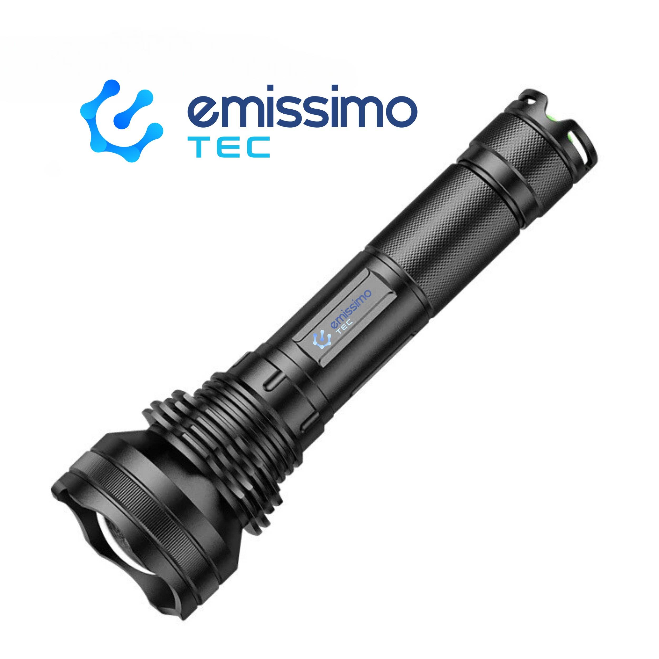 emissimo tec L3-D 36W LED Laterne 2700Lm Super Hell, 7400mAh, 5 Modi, Taschenlampe