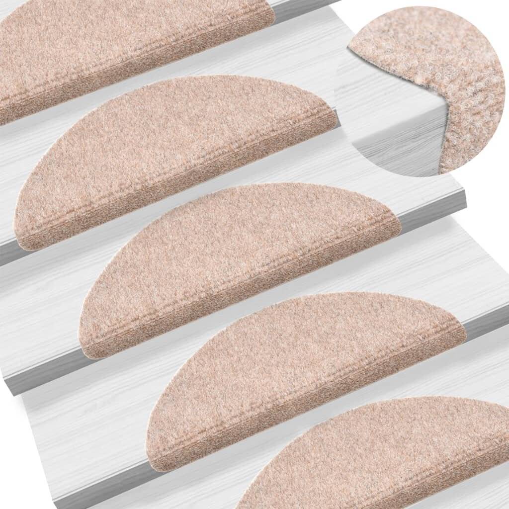 Selbstklebende Treppenmatten 5 Stk. Braun 54x16x4 cm Nadelvlies-0