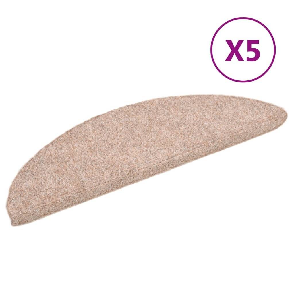 Selbstklebende Treppenmatten 5 Stk. Braun 54x16x4 cm Nadelvlies-1